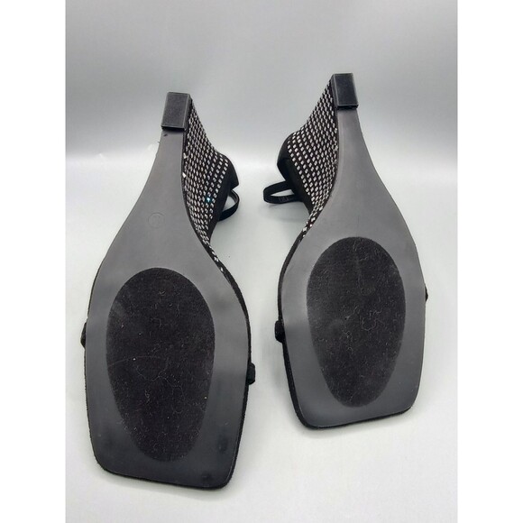 Lagaro Black Suede Rhinestone Ankle Strap Platform Wedge Sandals Women’s Sz 10 - Picture 12 of 12